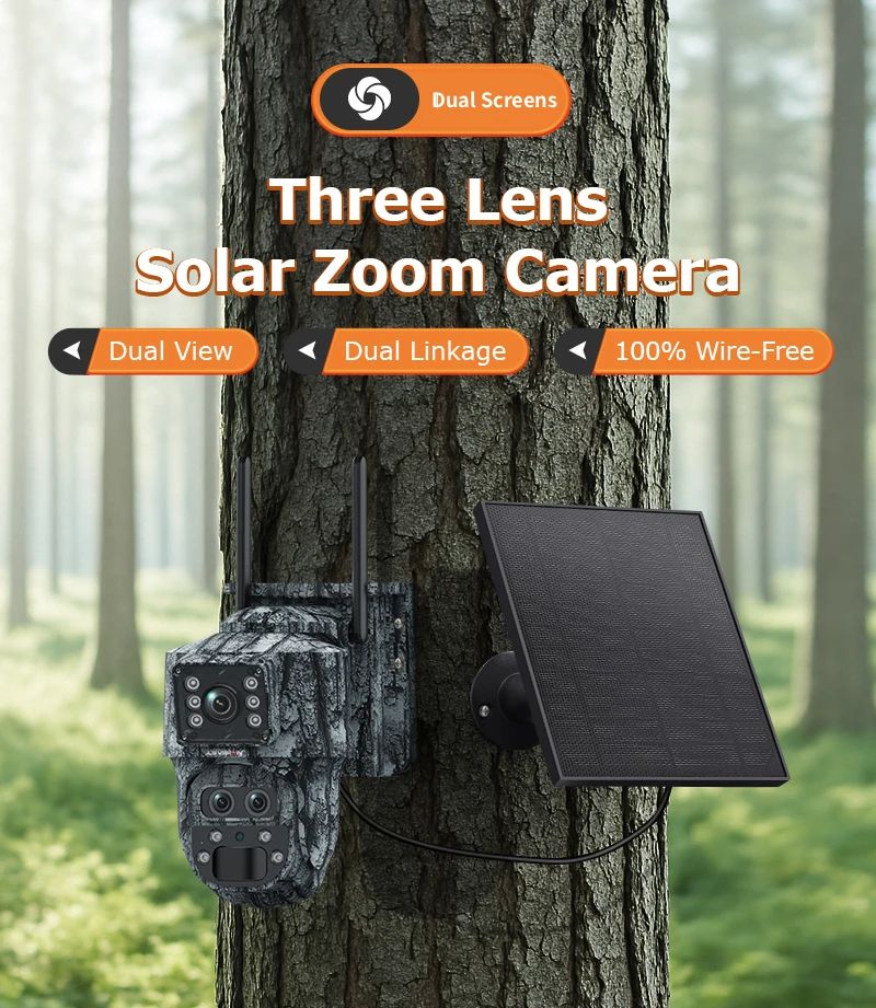12MP 4G LTE Solar Camera 15X Zoom Wireless Outdoor Security Trail Cameras Dual P