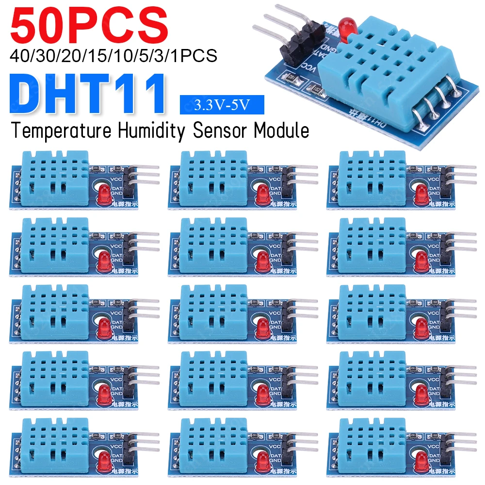 50-1PCS-DHT11-Sensor-Modules-3-3V-5V-Digital-Temperature-and-Humidity ...