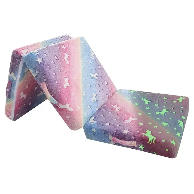 Tri Folding Foam Floor Mat for Children, Foldable Bed Portable Memory Mattress