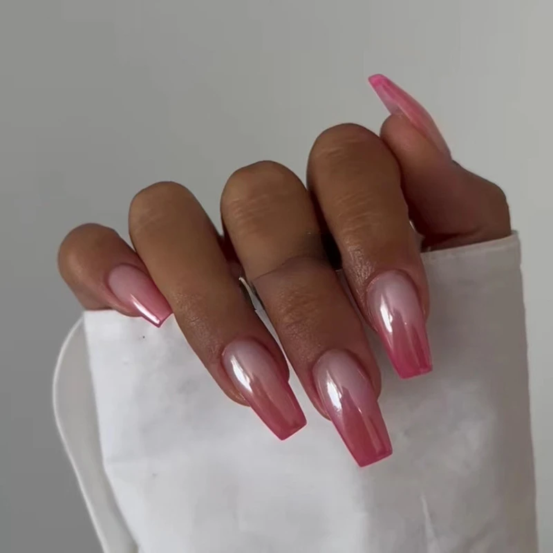 

24Pcs/Set False Nail Cute pink Fake Nail Tips Full Cover Acrylic False Nails Decoration For Nail Tip Beauty