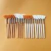 10/20/50pcs Fan Shape Foundation Makeup Brushes Multifunctional Facial Mask Brush Essential Oil Women Beauty Makeup Tools Brush 3