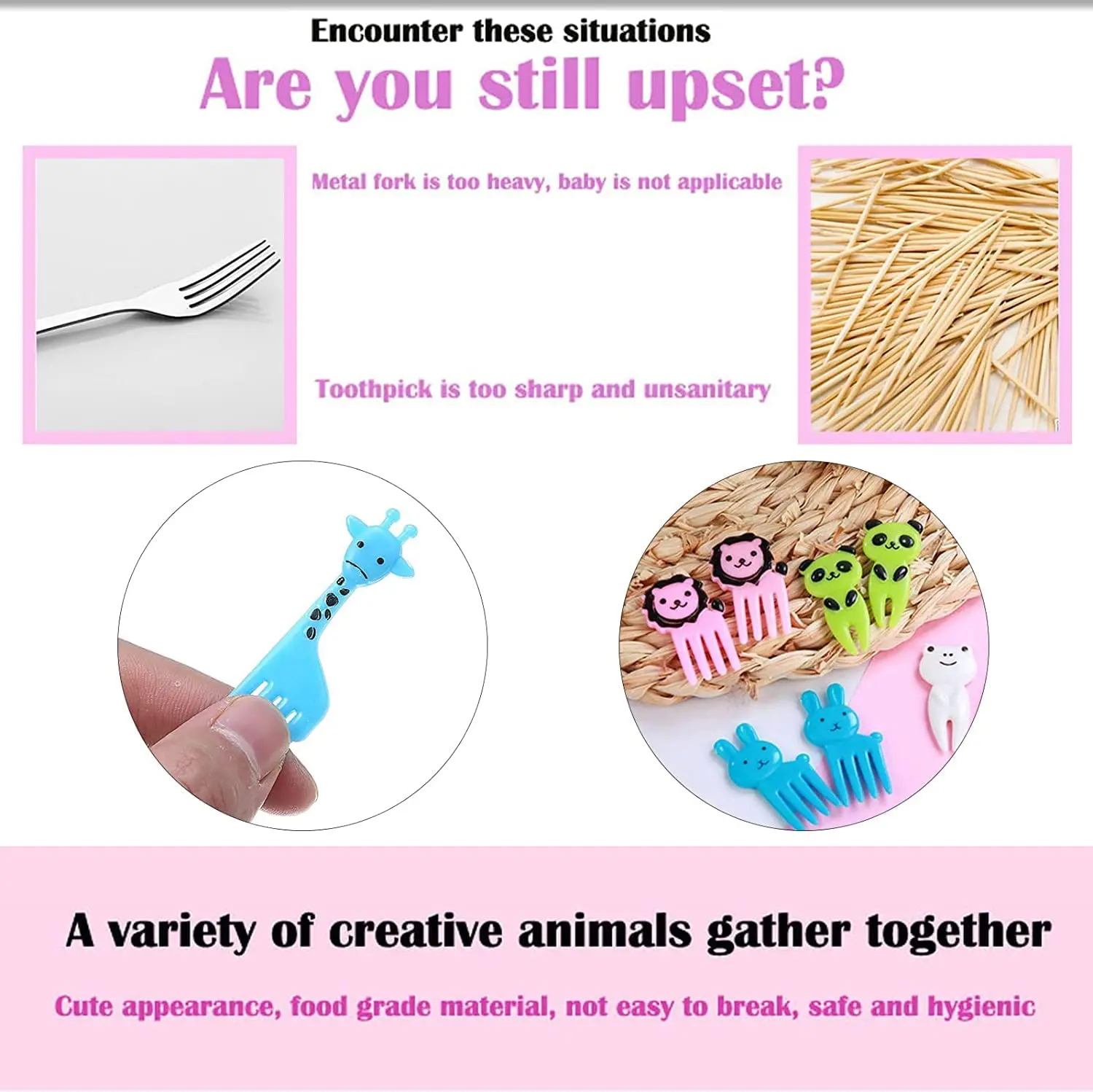 Fruit Forks For Children Lunch Box Watermelon Mini Plastic Dessert Pastry Kids Snack Forks Set Small Kawaii Dessert Cake Fork- fruit fork