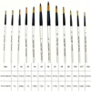 12pcs Premium Soft Pointed-Round Watercolor Paint Brush Set，High Quality Anti-Shedding Nylon Hair, for Acrylic, Oil, Tempera 2