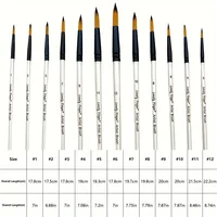 12pcs Premium Soft Pointed-Round Watercolor Paint Brush Set，High Quality Anti-Shedding Nylon Hair, for Acrylic, Oil, Tempera 2