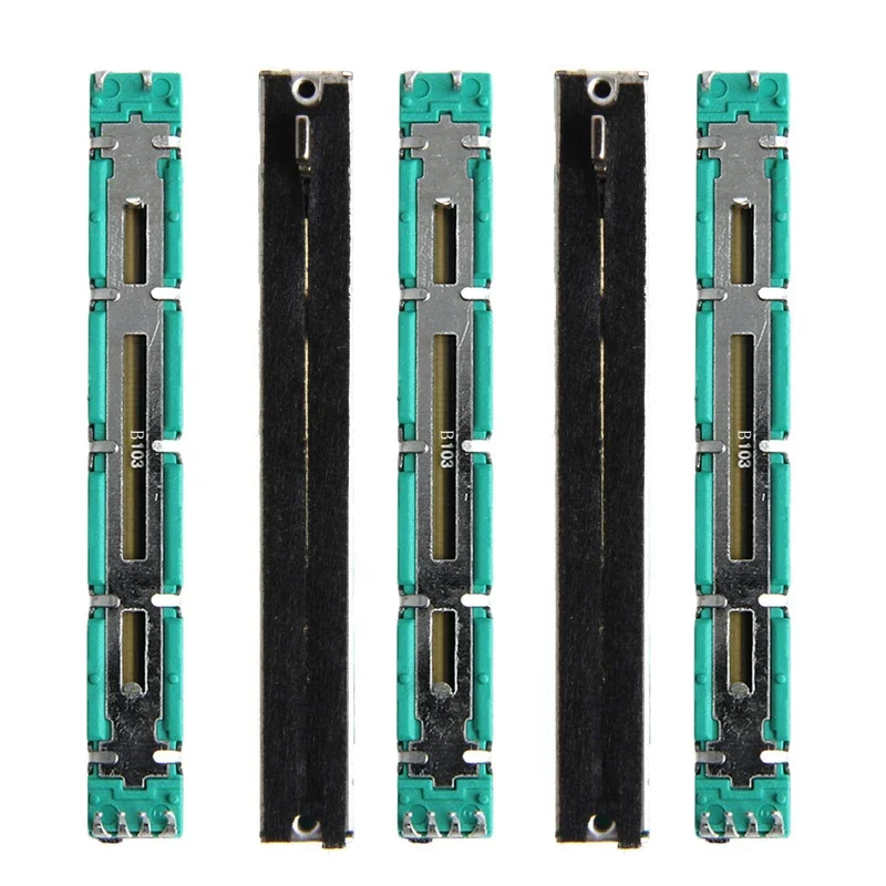 Potentiometer Kit 5 Pcs 75 MM Double B10K Original B10KX2 Pot Mixer Fader Straight slide potentiometer
