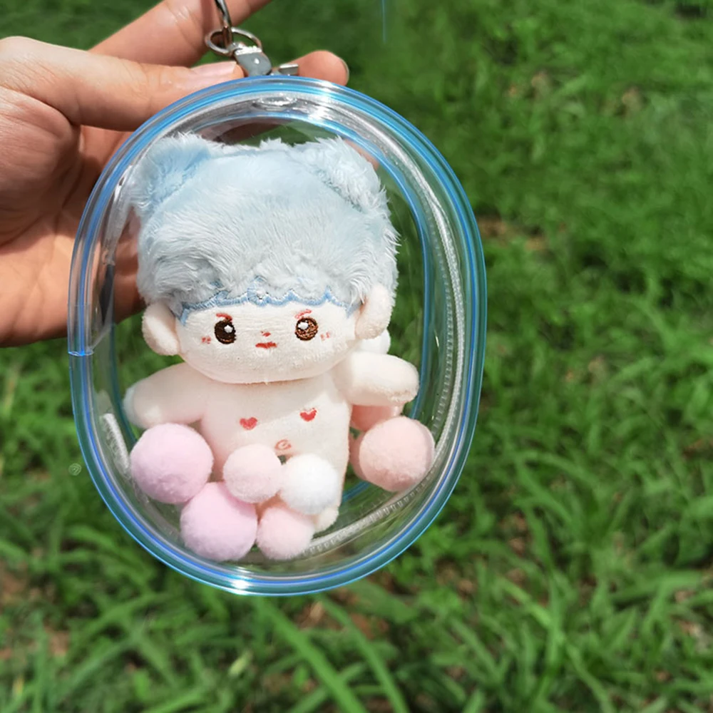 10CM Plush Doll Out Bag PVC Transparent Cotton Doll Transparent Display Pouch Clear Storage Case For Anime Cartoon Dolls