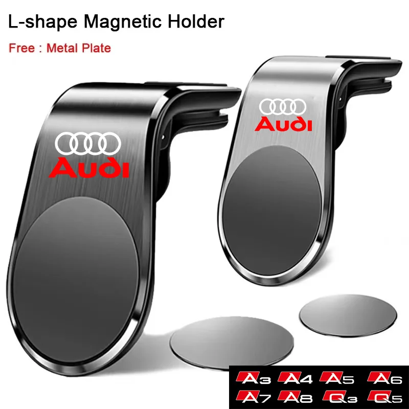 Magnetic Car Phone Holder Car Phone Stand Clip Mount for Audi A3 A4 A5 A6 A7 A8 Q3 Q5 Q7 Q8 Accessories mobile phone holder phone holder
