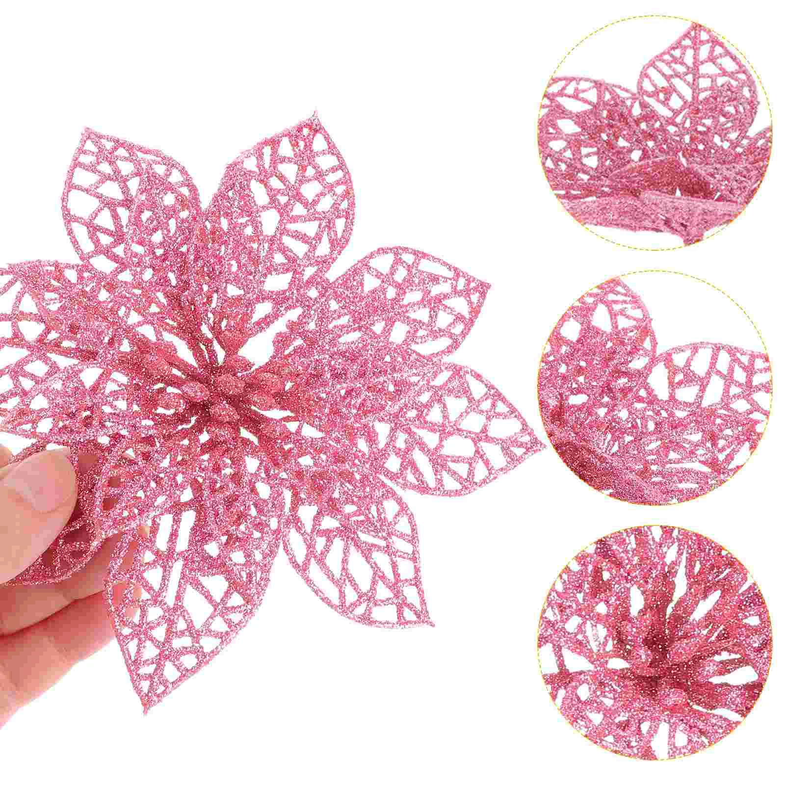 

Artificial Flowers Simulated Christmas Artificial Flowers Plastic Decorative Flowers for Christmas Tree Pink A35