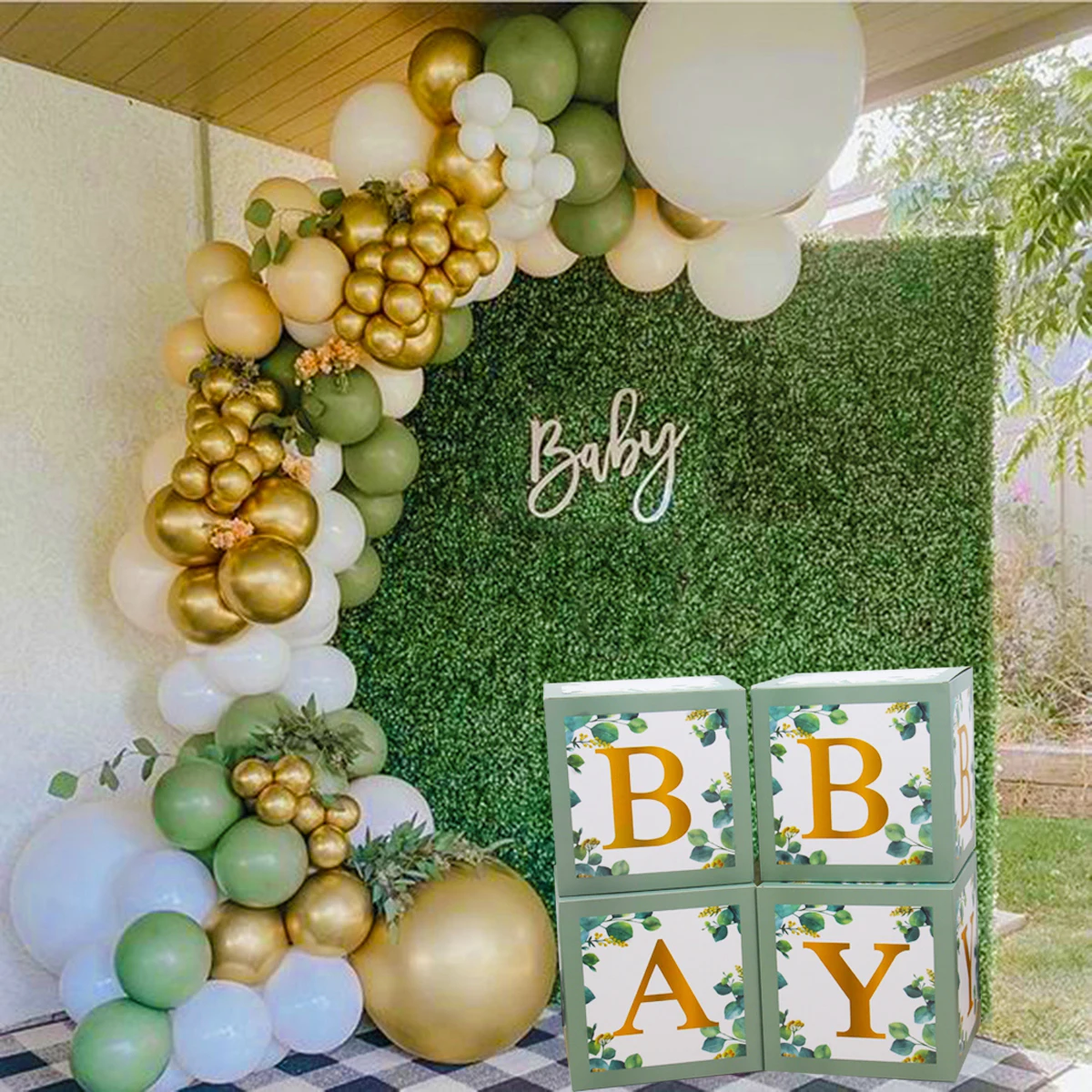 Oh Baby Earthy Baby Shower Ideas Sage Green Baby Shower Box Jungle Birthday  Party Decoration Kids