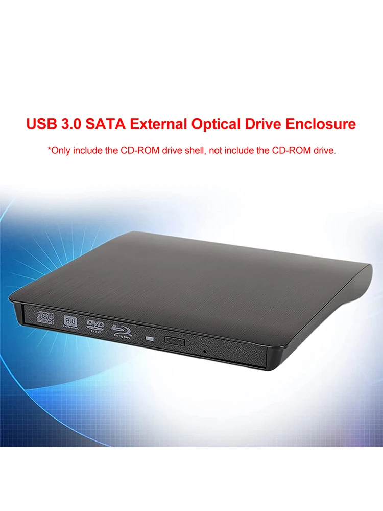 미끄럼 방지 USB 3.0 SATA 외부 DVD CD-ROM RW 플레이어 광학 드라이브 인클로저 케이스