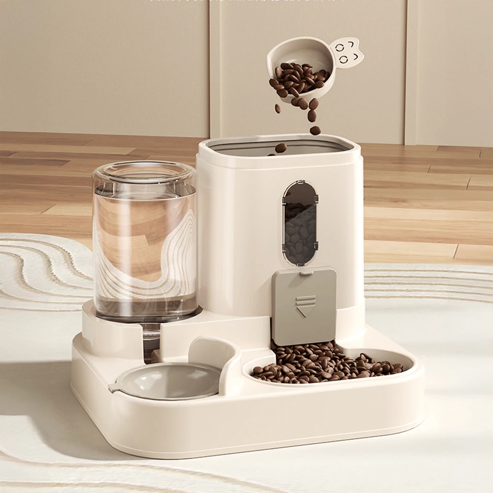 2-in-1 Easy Clean Gravity Feeding and Drinking Pet Feeder for Multiple Pets and Home Outings Pet Feeder Food Storage Dispenser 2