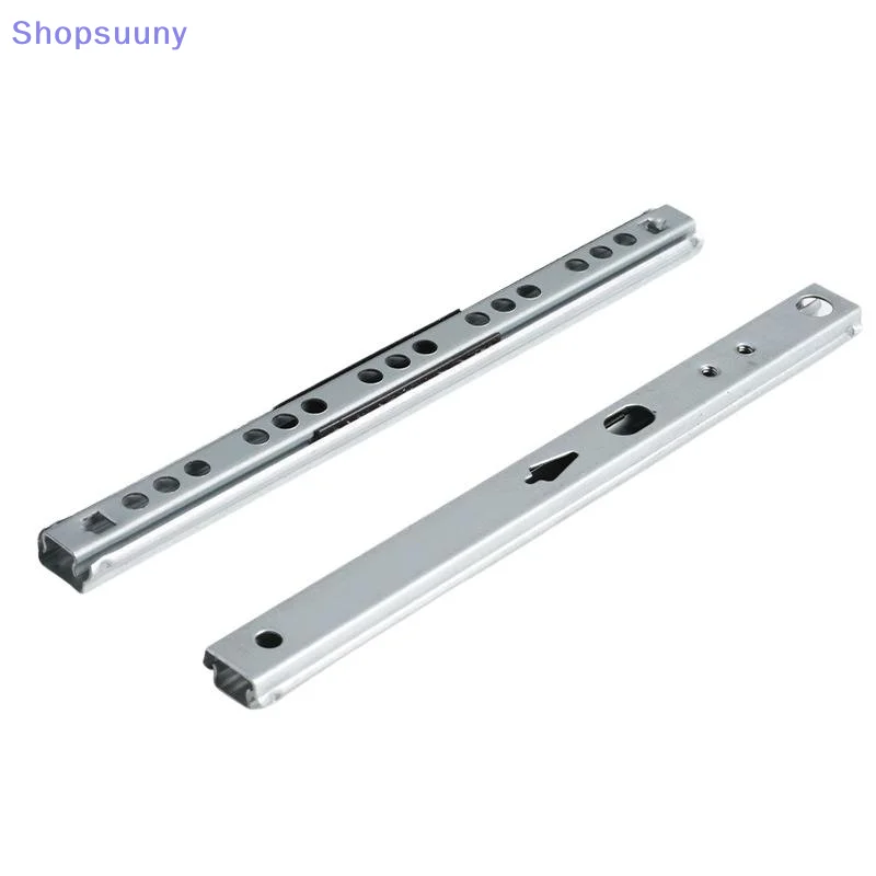 Set of 2 Full Extension Kitchen Drawer Slides - 17mm Wide Guide Rails