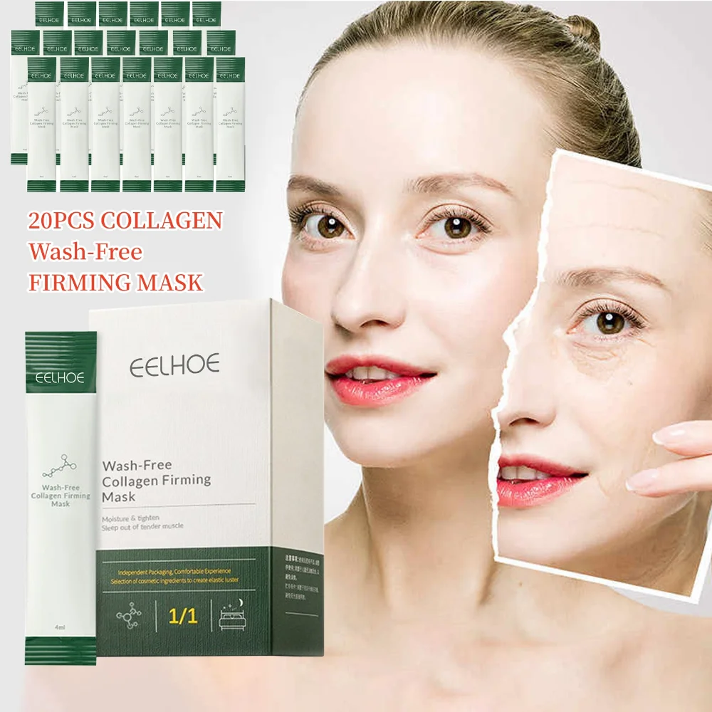 

20PCS Collagen Firming Mask Moisturizing Korean Collagen Face Mask Anti-aging Wash-Free Sleeping Facial Masks Women Skin Care