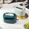 Tissue Box Holder With Spring Desktop Wall-mounted Tissue Box Cover Paper Towel Dispenser Paper Extraction Dispenser for Car 4