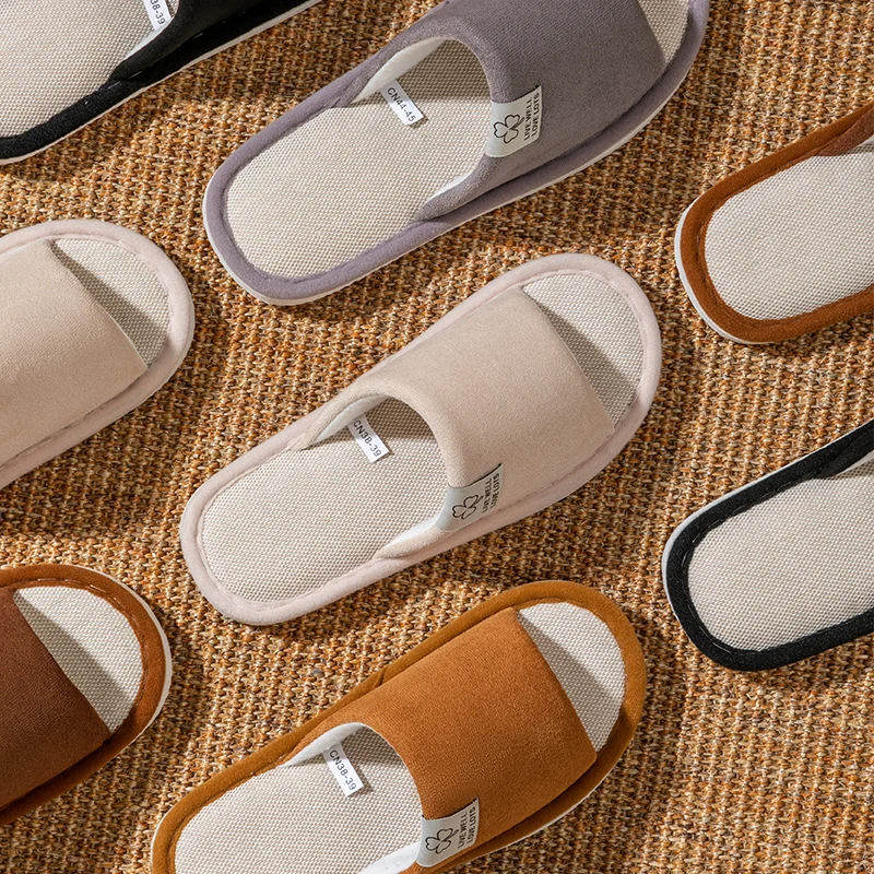 Slippers for Men,Non-Slip Soft-Soled Indoor House Slippers for Spring&Summer, All-Season Linen Home Comfortable Slippers