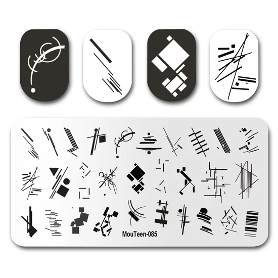 For Nail Stamp MouTeen045 Face Line Art Full Cover Nail Stamping Plates Manicure Set For Nail Art Stamper 5