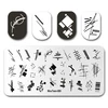 For Nail Stamp MouTeen045 Face Line Art Full Cover Nail Stamping Plates Manicure Set For Nail Art Stamper 5