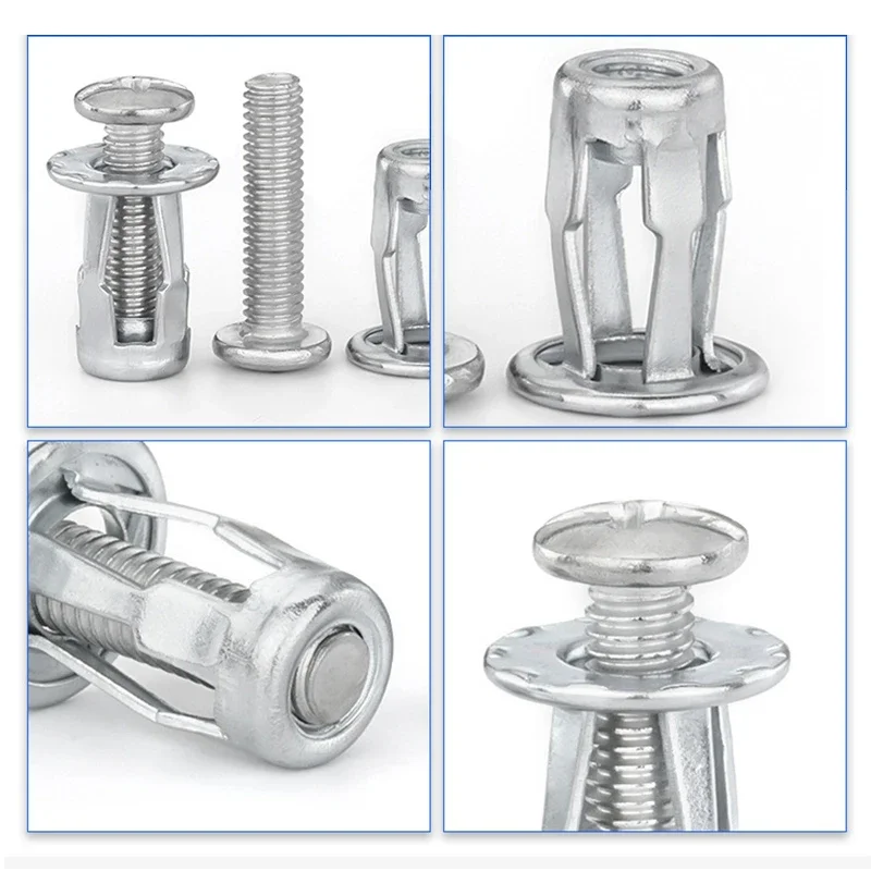 Rivet Nut 5/10Pcs M4 M5 M6 M8 Petal Rivets Nut Expansion Clamp Petal Shape Metal Rivet Nut Bolt Hollow Wall Plate Fixing Nuts Pop Screws