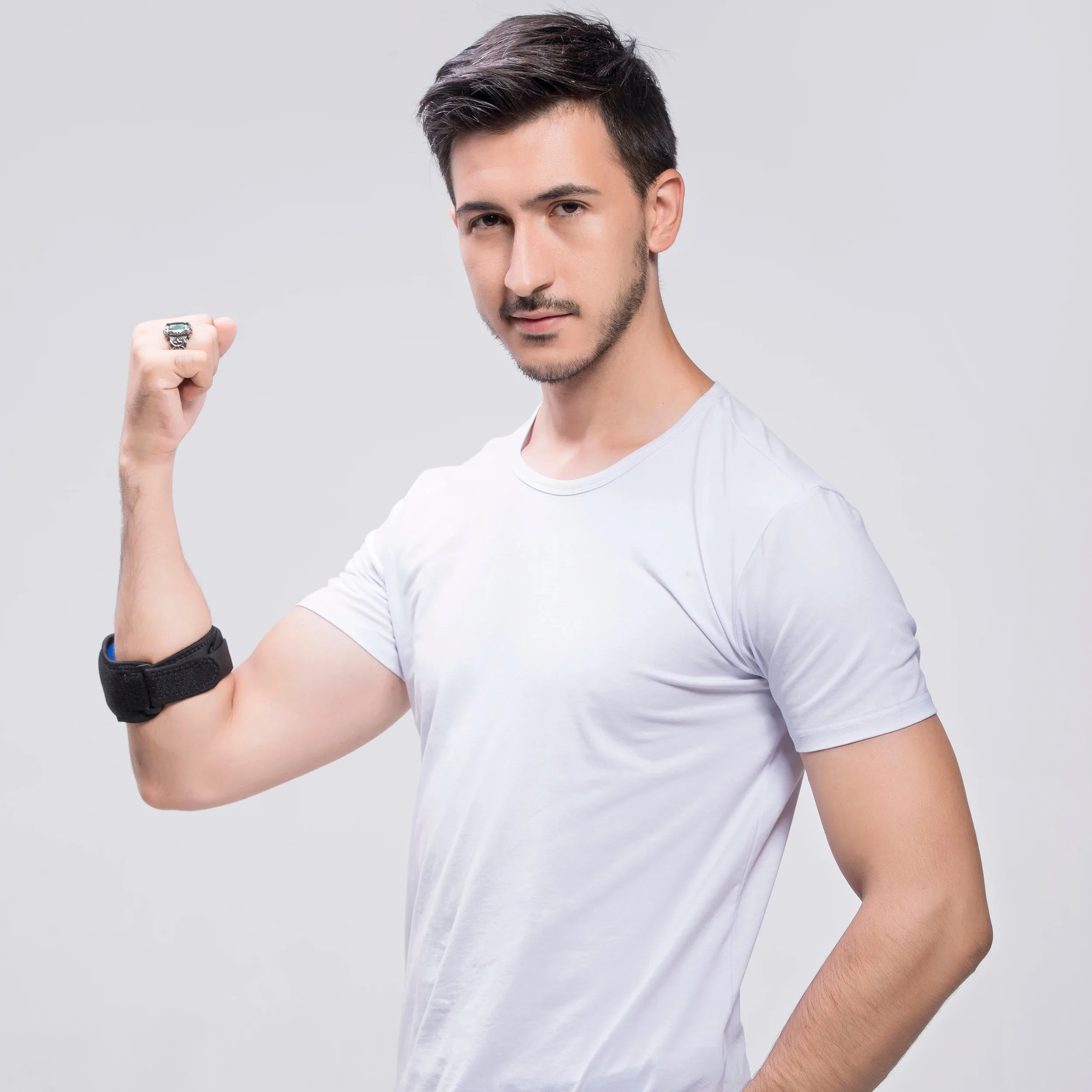 Elbow Brace For Tennis Golfer Sports Protection Adjustable Arm Band Silicone Compression Pad Tendonitis Pain Relief