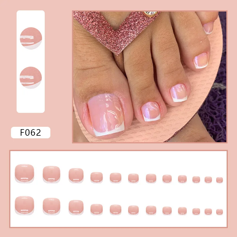 French Press on Nails Fake Nails Tips with Sticker False Toenail Design Butterfly Lovely Girl False Toenail