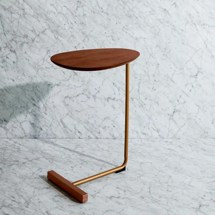 Star Simple Modern Side Table Iron Art Sofa Corner Table Lazy Bedside Reading Oval Coffee Table Tea Solid Wood Countertop MJ1103