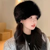 Mongolian Smooth Fluffy Plush Basin Hat New Fox Thickened Warm Bucket Caps Ear Protection Windproof Outdoor Flat Hat Ladies 1