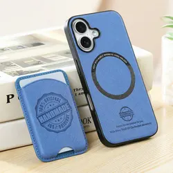 Luxury 2 - in - 1 Detachable Magnet Card Case with Logo Cover for Realme 13 Pro Plus (Blue)