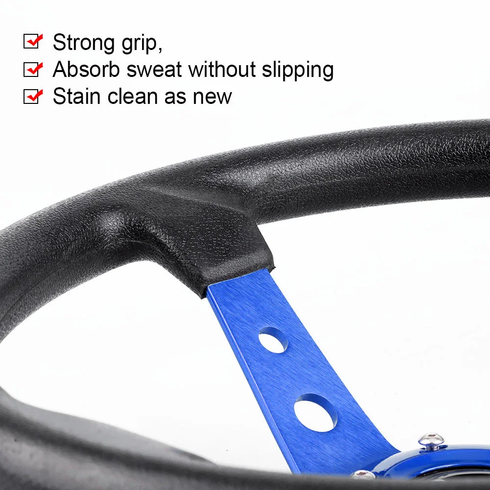 350mm 14inch Aluminum Alloy Racing PU Leather Steering Wheel 92mm Deep Dish Auto Sport Drifting Steering Wheels racing steering wheel