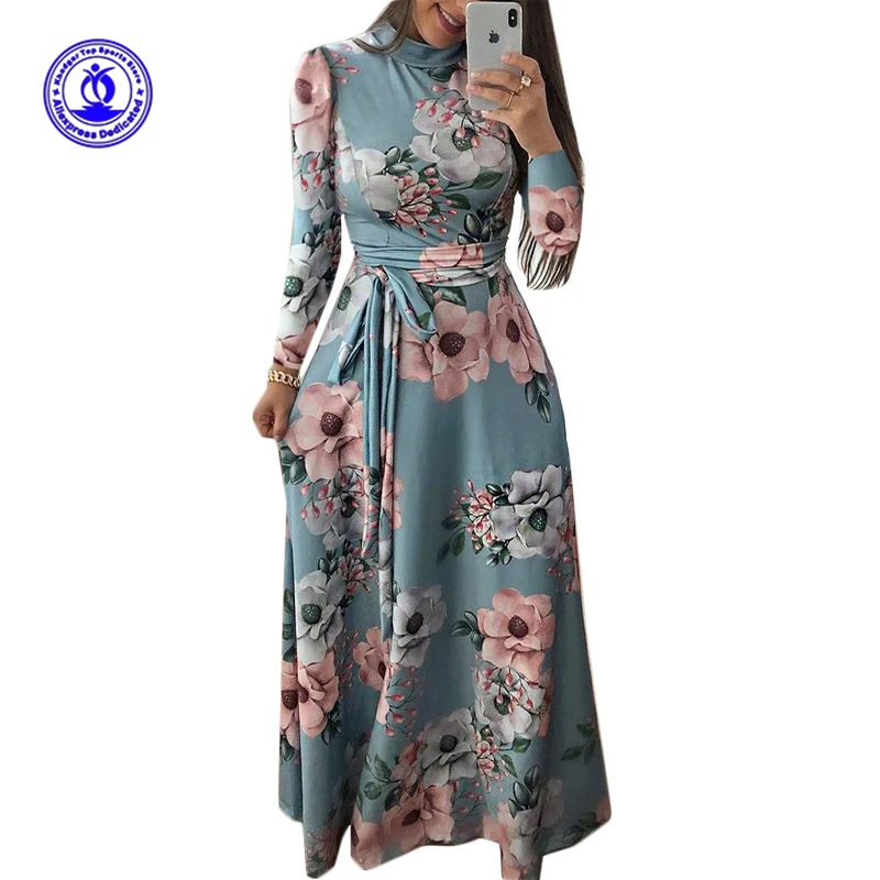 

Женское летнее платье-макси с коротким рукавом и цветочным принтом