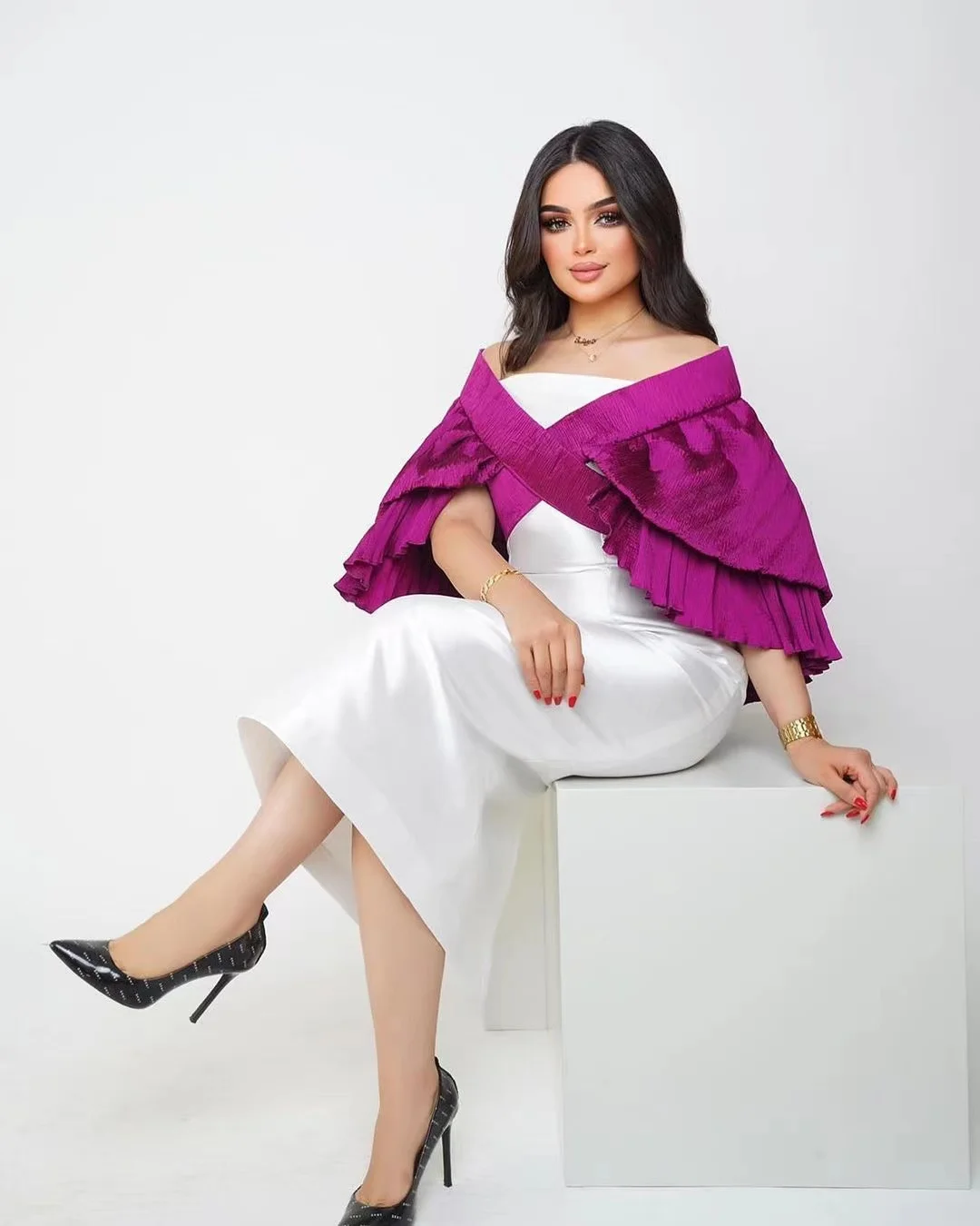 Strapless White Prom Dresses with Wraps Tea Length Special Occasion Women Wear Zipper Back Cocktail Party Bride Gowns