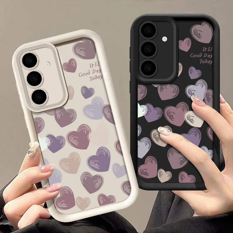 Candy Color Love Hearts Phone Case - Stylish and Protective Cover