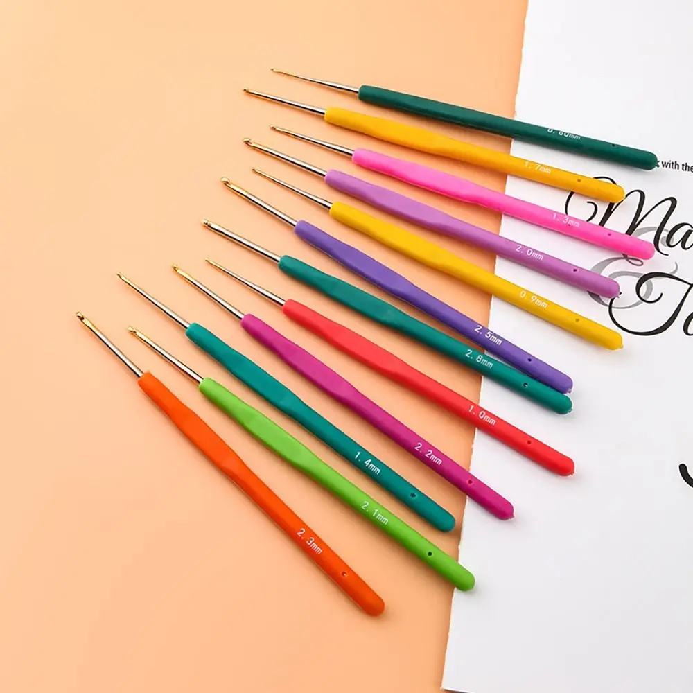 1Pc Rubber Handle Crochet Hooks Needles Extra Fine Sweater Needle Lace Craft Sewing Tools Crochet Knitting Needles New