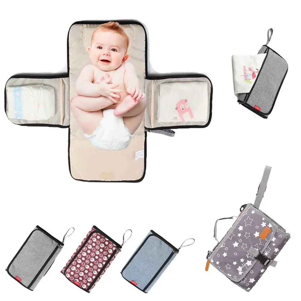 0-6m 7-12m Portable Multifunction Foldable Waterproof Changing Pad Newborn Baby Diaper Changing Mat Pads
