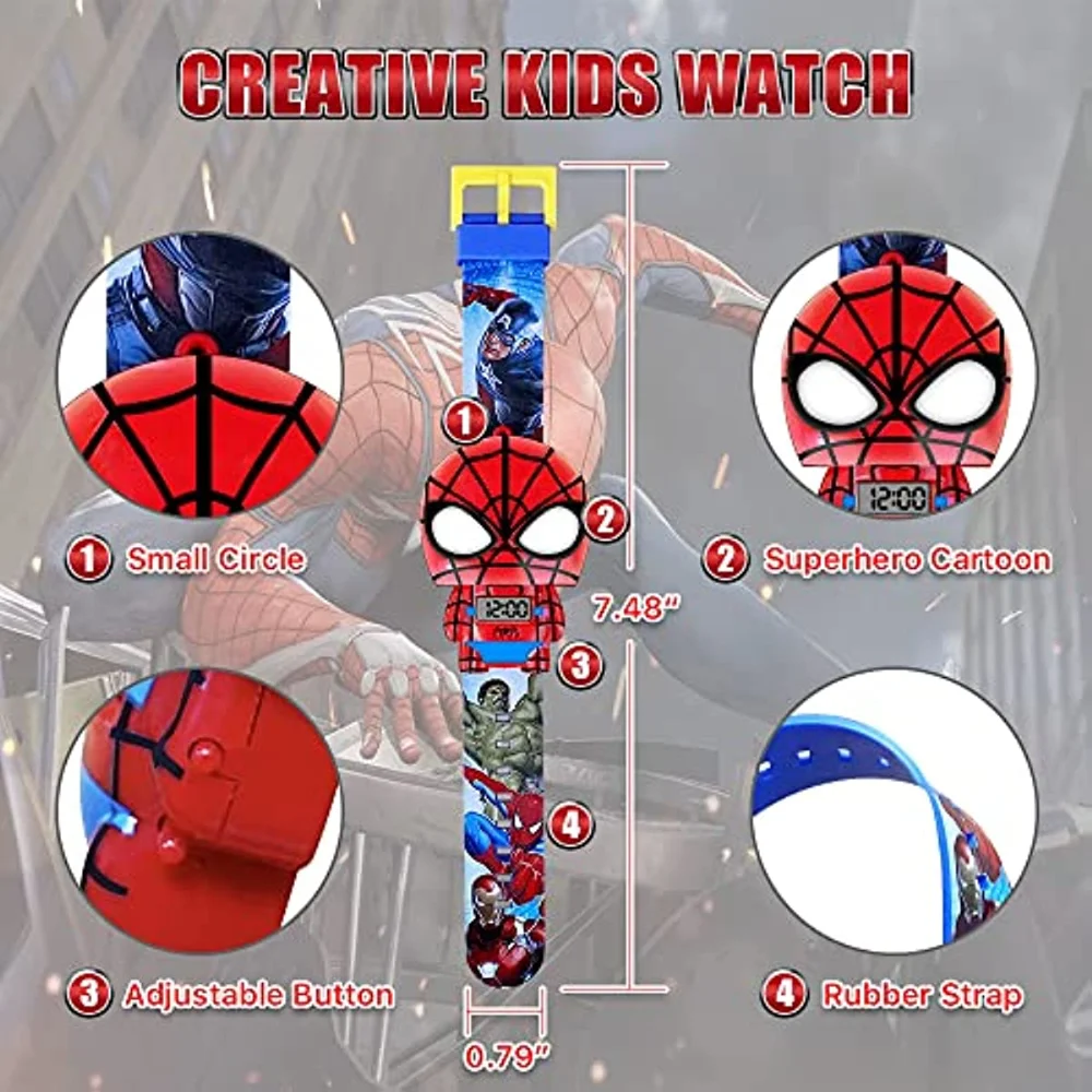 Kids Digital Watch Superhero Outdoor Kids Sport Watches with Adjustable Strap for Boys Girls Kids Gift for Birthday Christmas 3