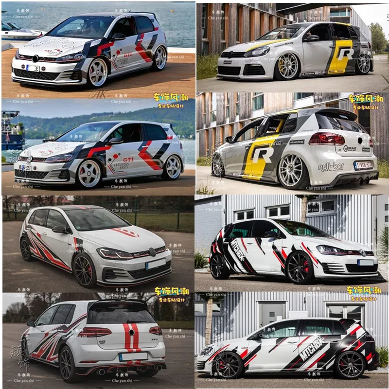 

Автомобильная Наклейка для Volkswagen VW Golf 6 Golf 7 Golf 8 GTI, Спортивная и модная гоночная виниловая наклейка на заказ, аксессуары
