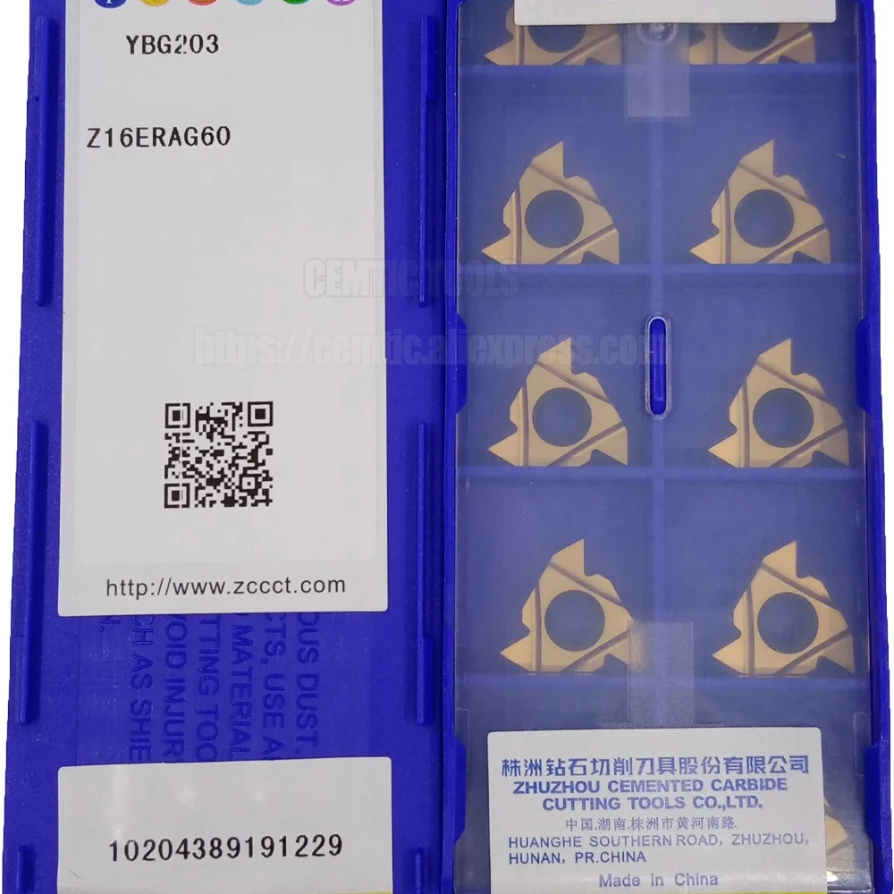 

10pcs/lot YBG203 Z16ERAG60 Original ZCC Carbide Insert Lathe Tools CnC Threading Inserts