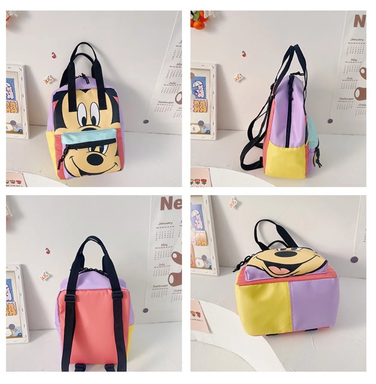 New Disney Mickey Anime Kids Backpack High Quality Large Capacity Kindergarten Backpacks Boys Girls School Bags Birthday Gift
