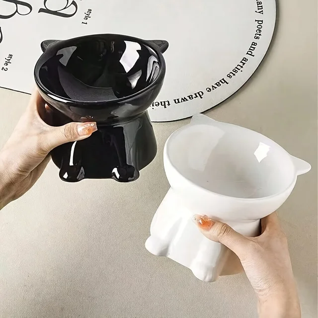 cat bowl, anti vomiting 15 degree tilted cat tray, stable base, not easy to overturn, pet drinking or food feeding station 6