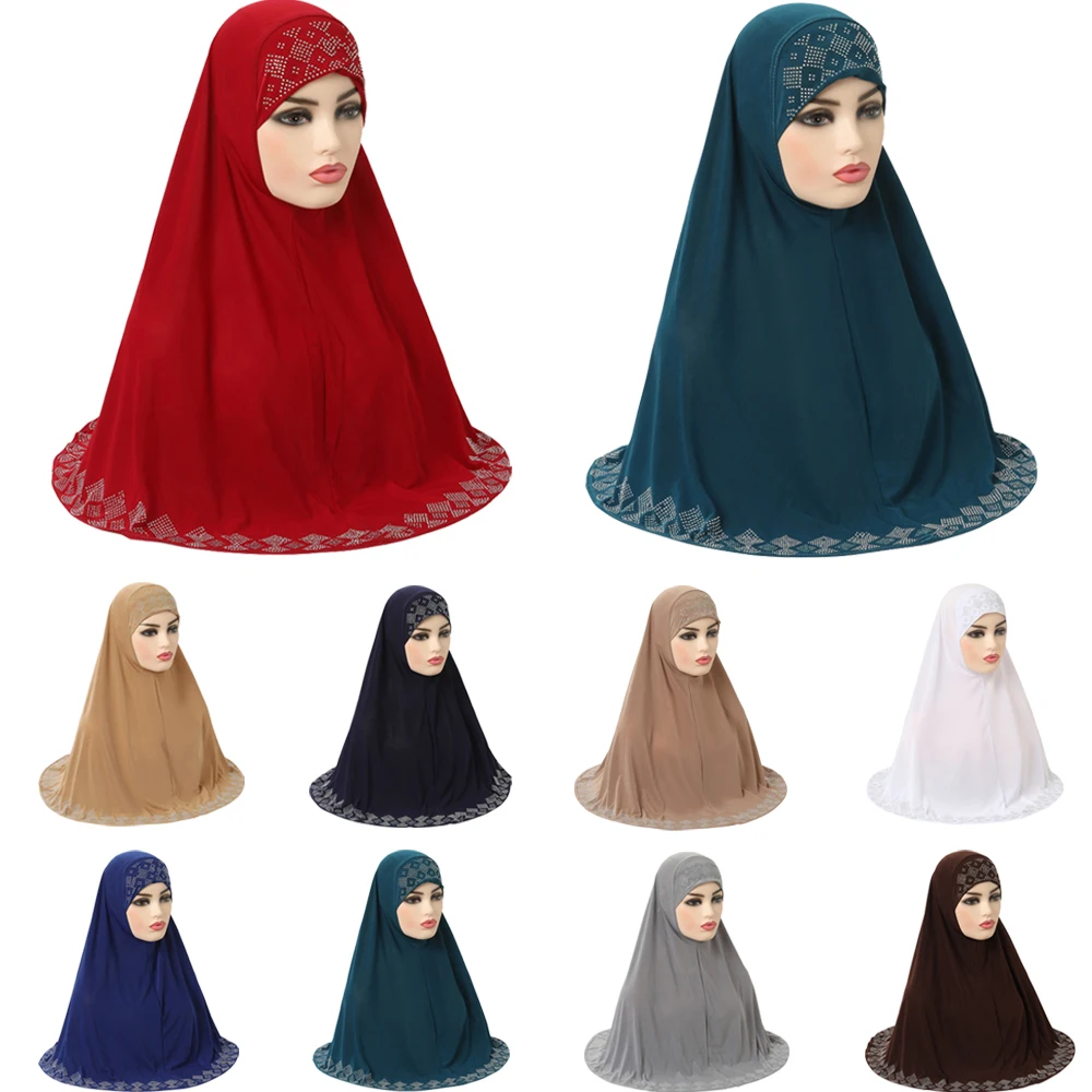 

One Piece Amira Pull On Ready Made Instant Hijab Muslim Women Wrap Islamic Headscarf Shawl Scarf Overhead Khimar Turban Burqa