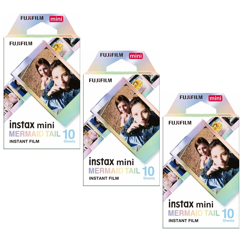 Original Fujifilm Instax Mini MERMAID TAIL Film Instax Mini 12 / 11 Film For Fuji Mini 7s 25s 26 70 90 Instant Camera SP-1 SP-2