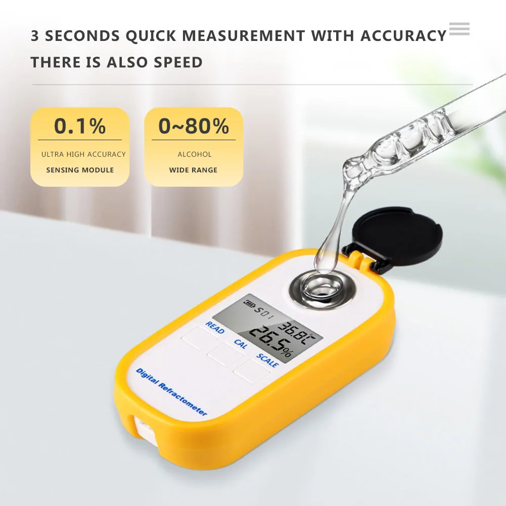Digital-Alcohol-Tester-Portable-Beer-Refractometer-Battery-Powered ...