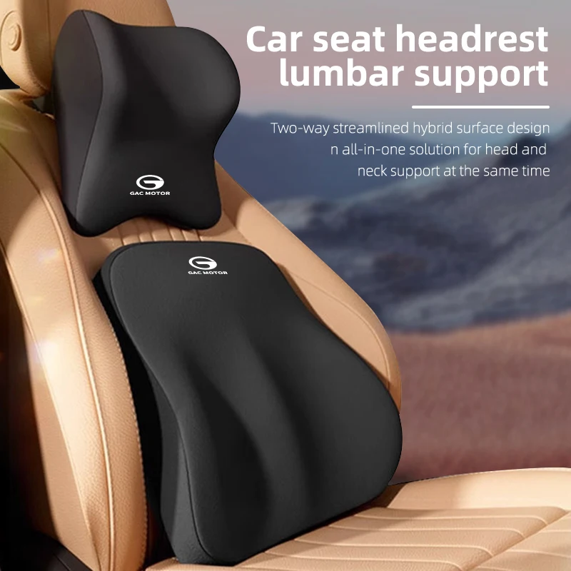 1 Set Supporto Per La Schiena Dell'Auto Poggiatesta Cuscino Per Il Collo Memory Cotton Lombare Per Trumpchi Gs3 Gs4 Gs5 Gs8 Ga3 Ga4 Ga5 Ga6 Ga8 Gm8 M8