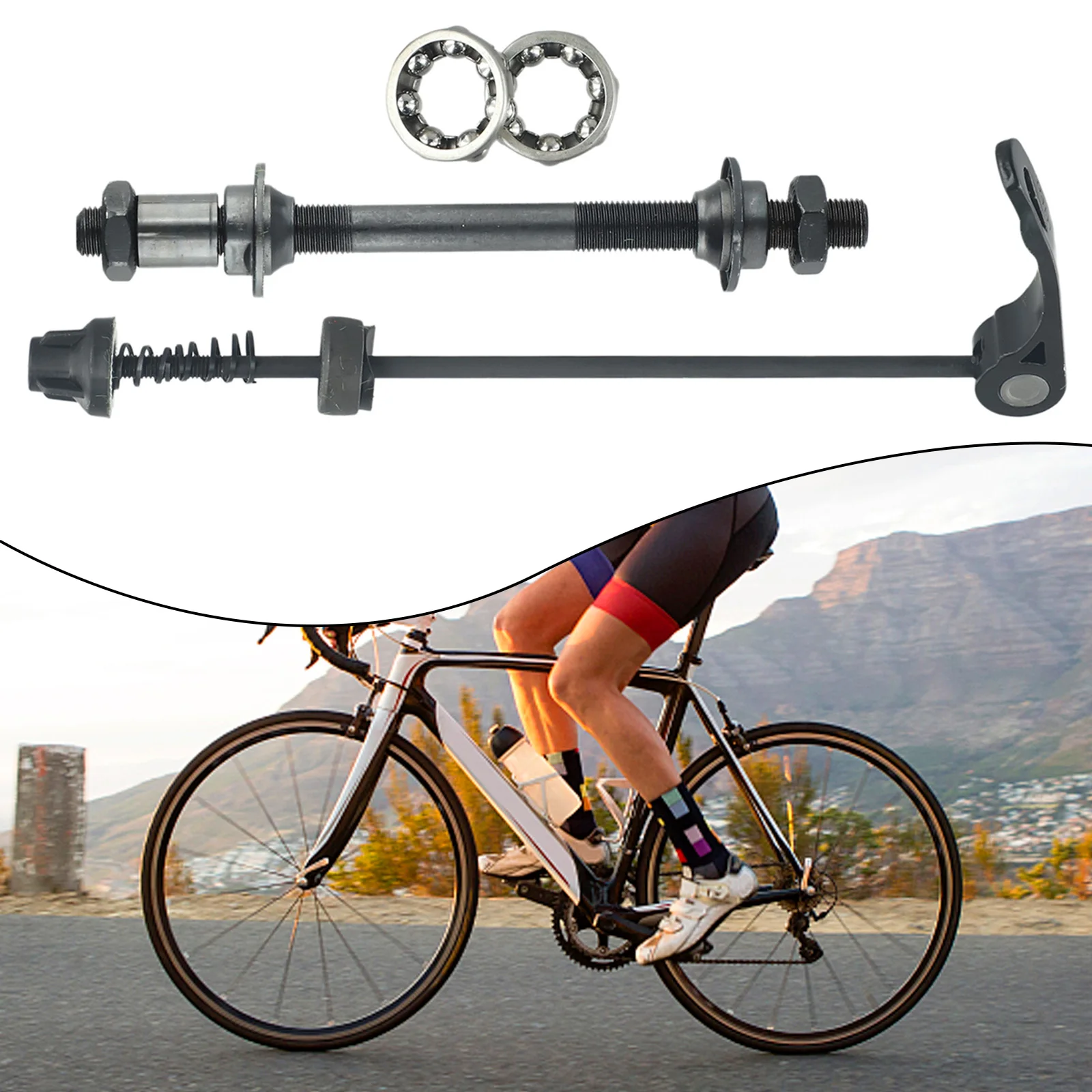 1 Set MTB Bike Axle Front Rear Quick Release Skewers Tools With 25mm 1/4 Hub Bearings For 6 7 8 Speed Universal Bicycle Parts bicycle quick release skewer