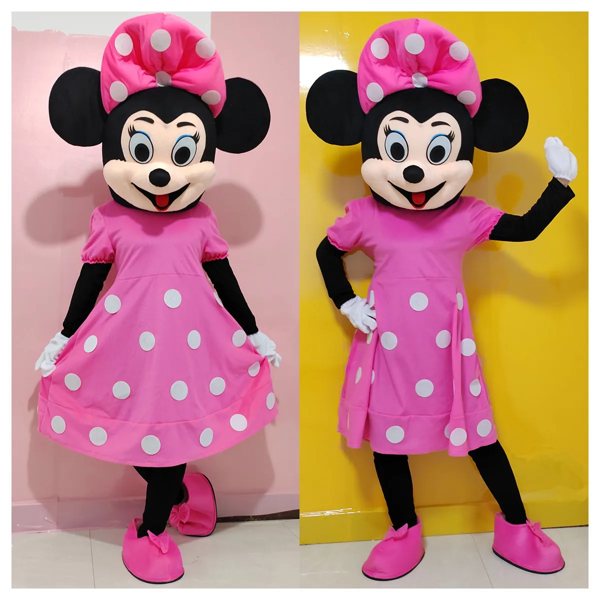 Minnie Mouse Mascot Costume Girl Birthday Party Dress Adult Size Pink  Halloween