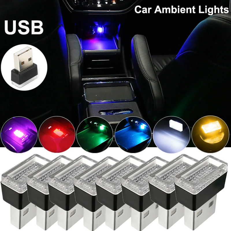Compact USB LED Interior Ambient Light - Decorative & Emergency Car Lighting Accessory