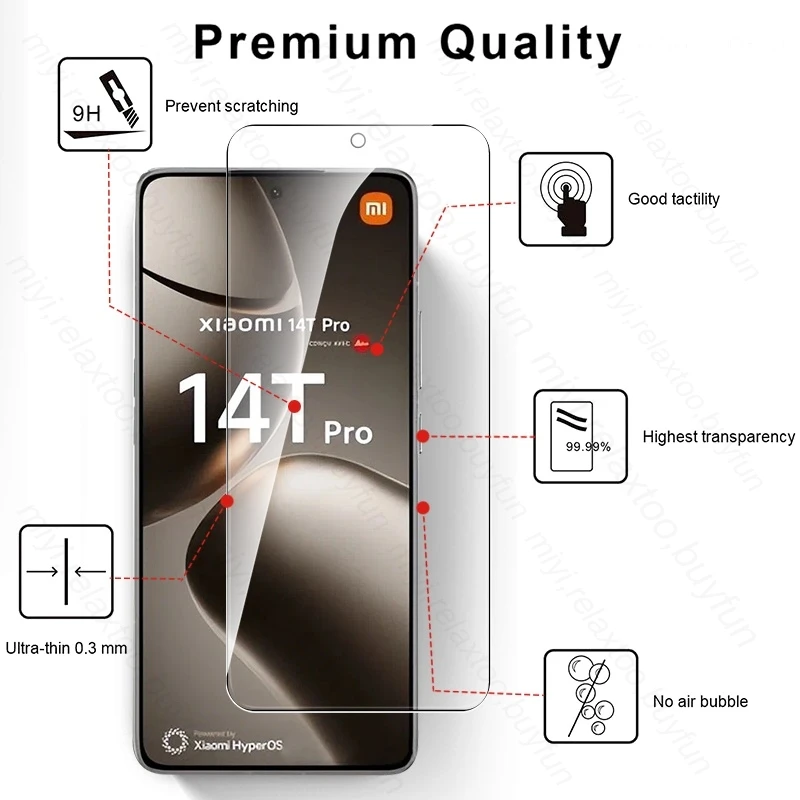 Premium Clear Protective Case with 3Pcs Tempered Glass Screen Protectors - 9H Hardness