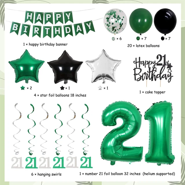 Ballon Anniversaire 20 ans Vert