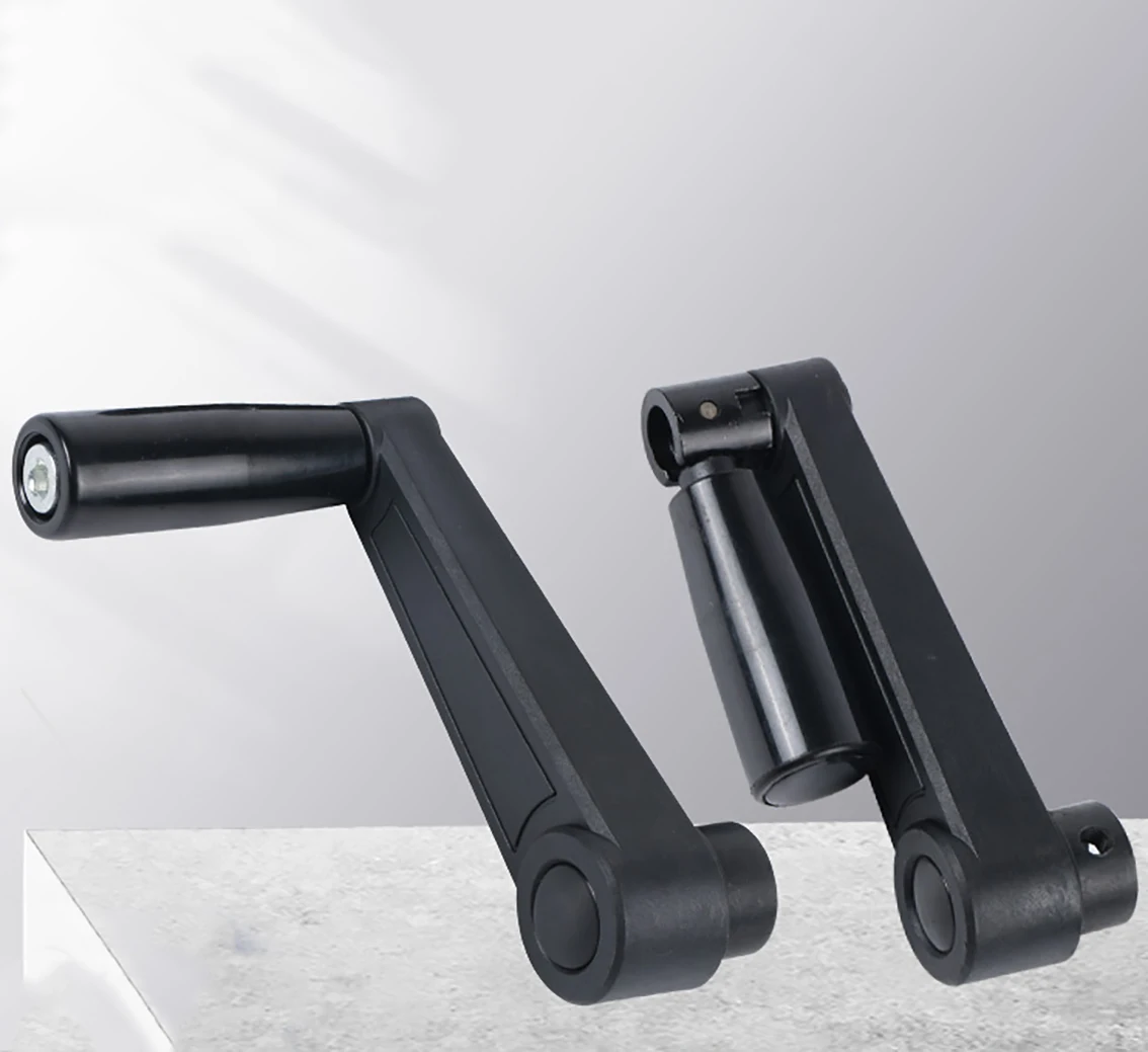 Round Hole/Square Hole Mounting Foldable Crank Handles for Lathe Milling Machine Revolving Handle Length 63/80/100-160mm 1Pcs