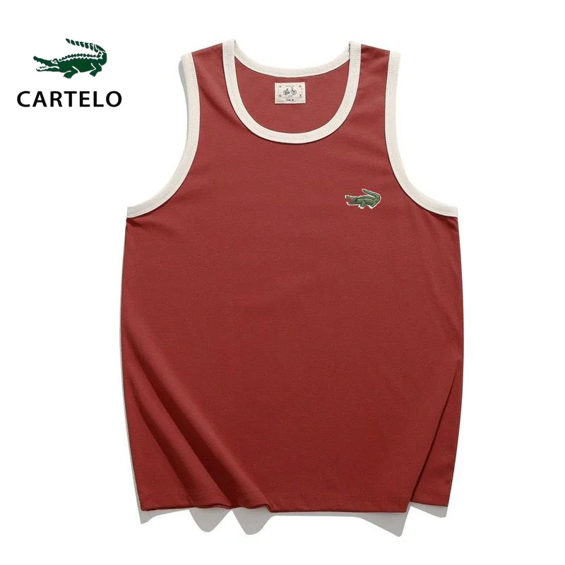 

Новинка, мужская вышитая баскетбольная майка CARTELO с коротким рукавом, Повседневная модная спортивная майка в стиле ретро для бега, летняя Трикотажная майка