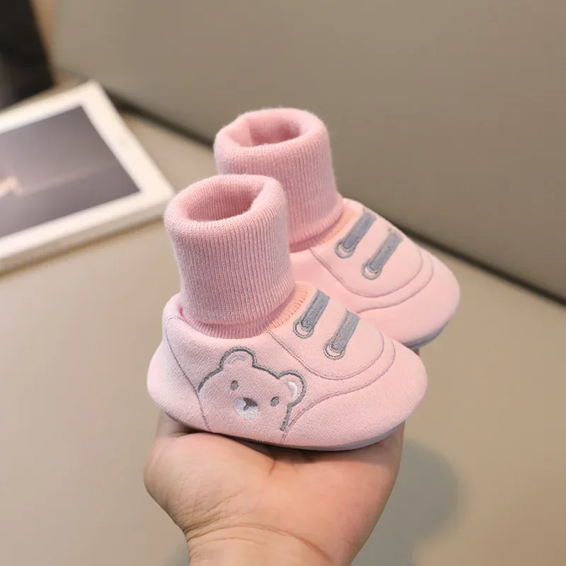 Kids Shoes Autumn and Winter Babies 3-6-12 Months Eight Months Cloth Shoes Simple Indoor Non-slip Toddler Shoes for Boys and Women